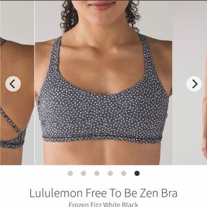 lululemon athletica Free To Be Zen Bra - Black and White Pattern